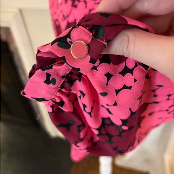 Kate Spade New York woman’s silk pink and red ruffle blouse size xs - Picture 5 of 9